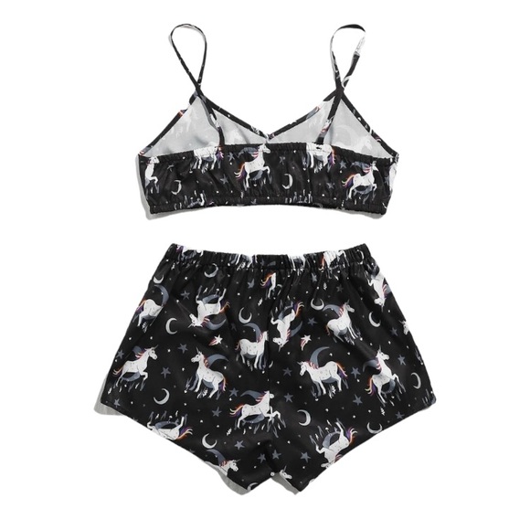 SHEIN Unicorn & stars cami & shorts pajama Pj set medium - Picture 2 of 3
